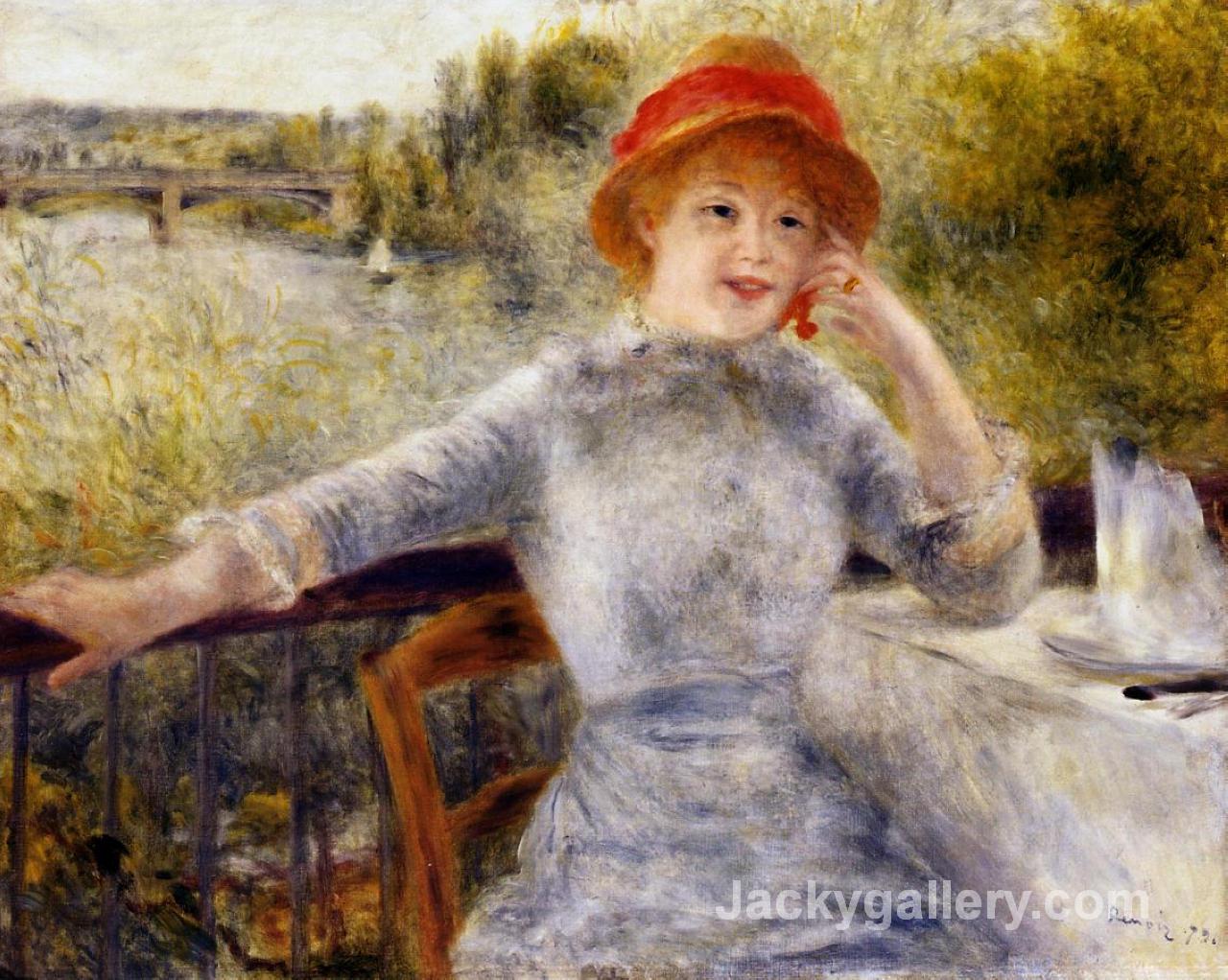 Alphonsine Fournaise on the Isle of Chatou by Pierre Auguste Renoir paintings reproduction